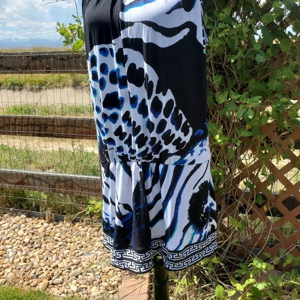 White House Black Market Graphic Animal Print Mini Dress Tunic Top Size XL NWOT - Picture 12 of 16